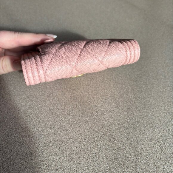 LAST CHANCE ‼️Chanel Caviar Quilted Boy Compact Wallet Pink - Picture 6 of 16